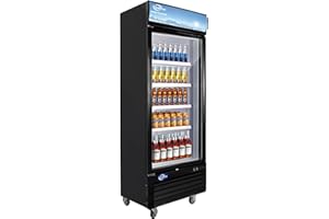 kalifon Commercial Refrigerator Merchandiser with Glass Door, 23Cu.Ft Display Refrigerator Upright Fridge Cooler with LED Lighting for Restaurant Kitchen