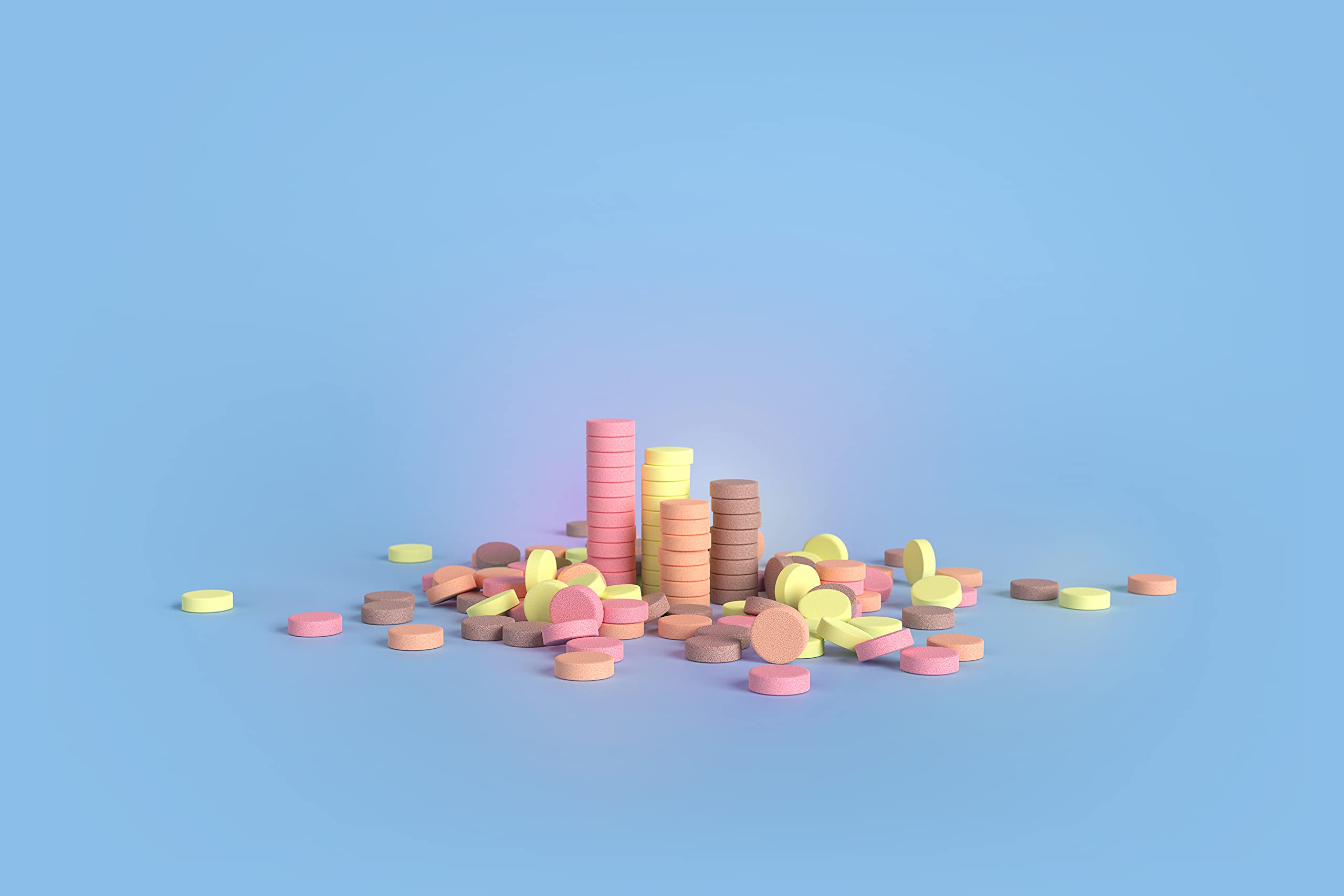 Frigeo Ahoj-Brause, Die Klassiker: runde Bonbons in den vier Geschmacksrichtungen Zitrone, Orange, Himbeere und Cola, 1000 Stück im Eimer (1,8kg) 2