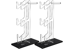 RattanView 2 Pcs Game Controller Holder 3 Tier Acrylic Controller Holders Game Controller Stand Tower for Headphone Gaming Accessories Display Organizer Desk