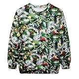 Voglee- Christmas Cute Print Pullover Sweater Jumper Outwear (Christmas Tree-1)