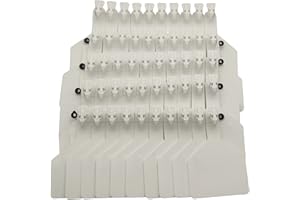 ABUSTLE PIG 50 Count TPU Blank One-Piece Cattle Ear Tags, Z Blank Ear Tags, Large Livestock Identification Tags for Cattle,Cow,Sheep,Hog（4.3” L×3”W ） (White)