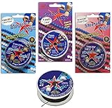 Stretch Magic Jewelry Making and Beading Cord| 3 Clear (0.5mm, 0.7mm, 1mm) and 1 Black (1 mm) Stretchy Thread Set| Strong and Flexible To Use with Bracelet, Necklace, Choker, Beads