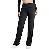 Sunzel Fold Over Straight Leg Leggings for Women No Front Seam Wide Leg Yoga Pants Casual Workout Lounge Pants