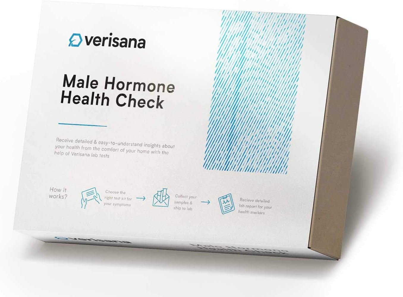 Male Hormone Health Test – Measure 5 Hormones (T, Pg, C, E2, D) with Simple Saliva Test – at-Home Check for Hormonal Imbalances – Verisana