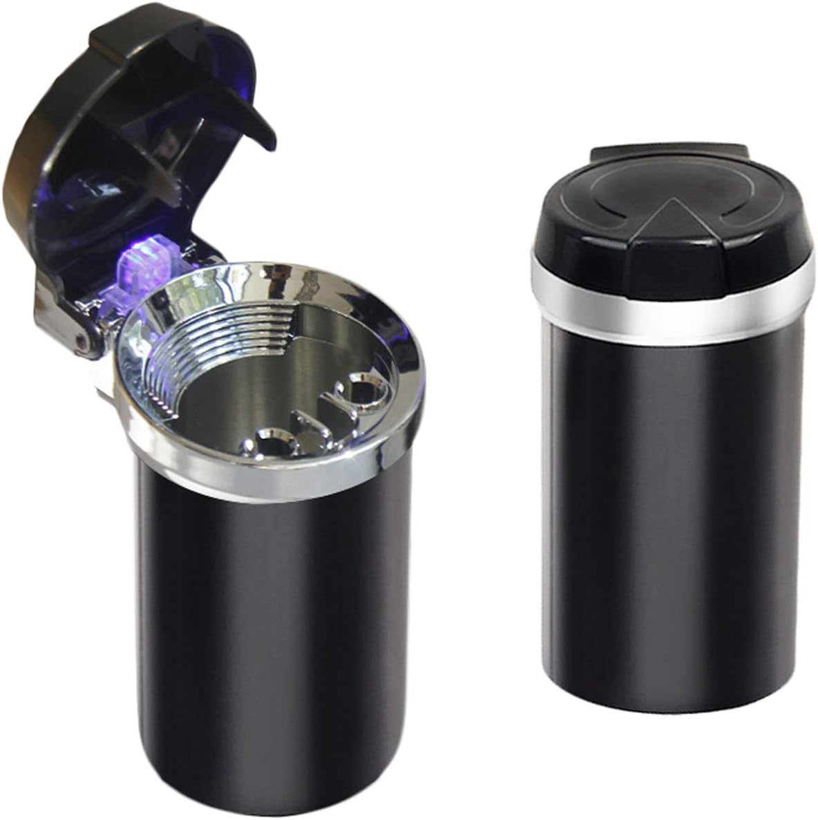 Gwolf Car Ashtray with Lids and LED Light, Portable Ashtrays for
