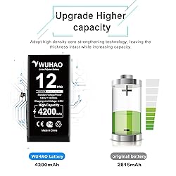 WUHAO for iPhone 12 Pro Battery Upgraded 3600mAh