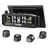 Tymate TM8 Tire Pressure Monitoring System, Wireless Solar TPMS with 4 External Sensors & 6 Alarm Modes, Colorful Display, Ea