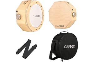 Clapbox Travel Cajembe Drum Birch Wood (H:6" W:12" L:12") - Included is a Padded Bag and Strap | With a Snare Adjusting Feature for Versatility | Most Popular Drum Circle Instrument (Travel Cajembe)