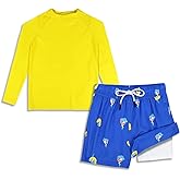 MILANKERR Toddler Boys Rash Guard Sets,Swim Trunks with Compression Liner UPF50+