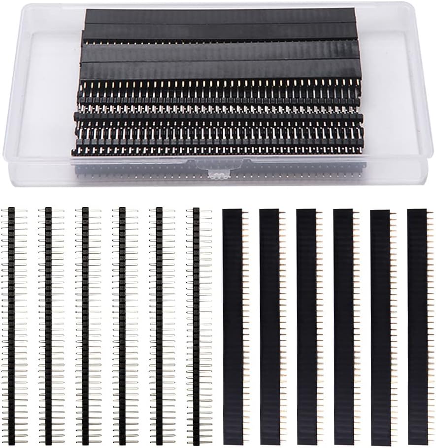 VooGenzek 40 Pin Headers 2.54mm Breakaway Male Female Kit for Arduino