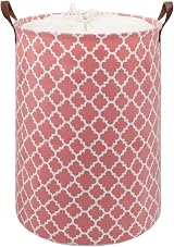 Maxsilan 80L X-Large Laundry Basket with Drawstring Pink 16x24in Collapsible