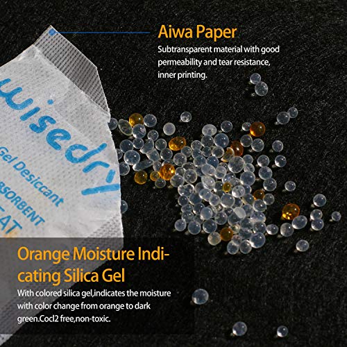 Wisedry 10 Gram [30 PACKS] Silica Gel Packets Reactivated by Microwave Small Desiccant Packs with Color Indicating Air Dryer Bags for Moisture Removal Rechargeable Dehumidifiers for Storage Food Grade - Thumbnail 2