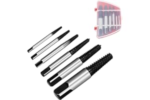 Senbos 6-Piece Spiral Screw Extractor Set – Easy Out Broken Bolt Remover Kit for Stripped/Damaged Screws & Rusty Bolts (1/8" 