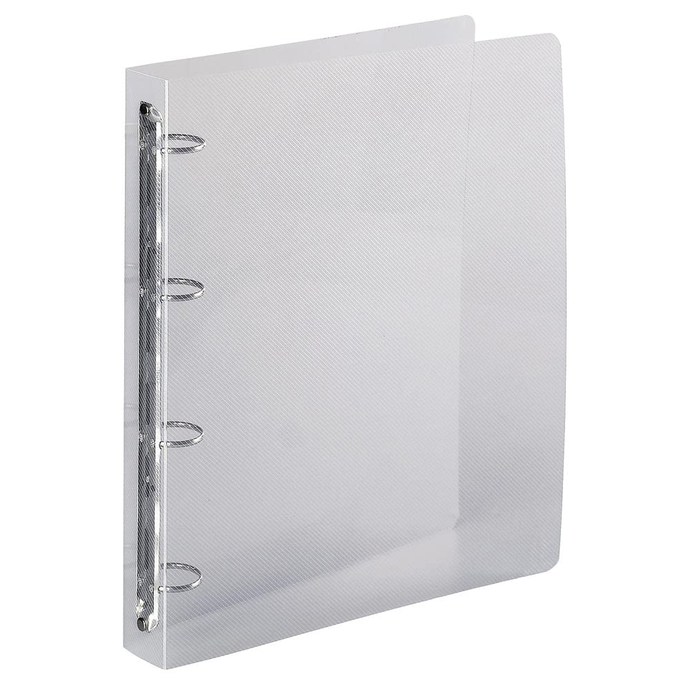 Exacompta - Ref. 51342E - 1 Semi-rigid binder in PP Crystal - 4 round rings, diameter 30 mm - Spine 40 mm - External dimensions: 32 x 26.8 cm - Format to be filed A4 Maxi - Colour: crystal
