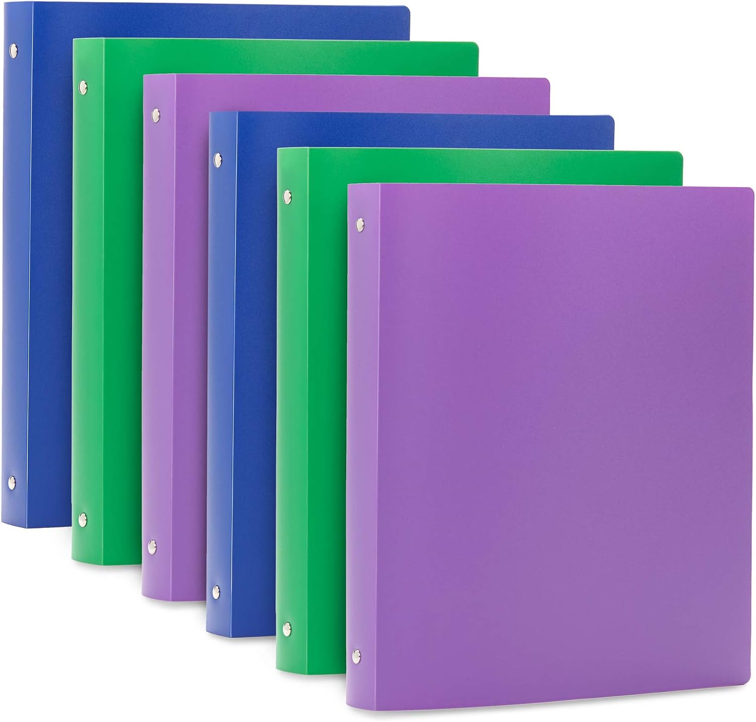 Blue Summit Supplies 3 Ring Plastic Binders, 1 Inch Light