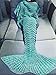 iEFiEL Handcrafted Mermaid Tail Living Room Blanket, Crochet Sleeping Bags for Kids and Adult Mint