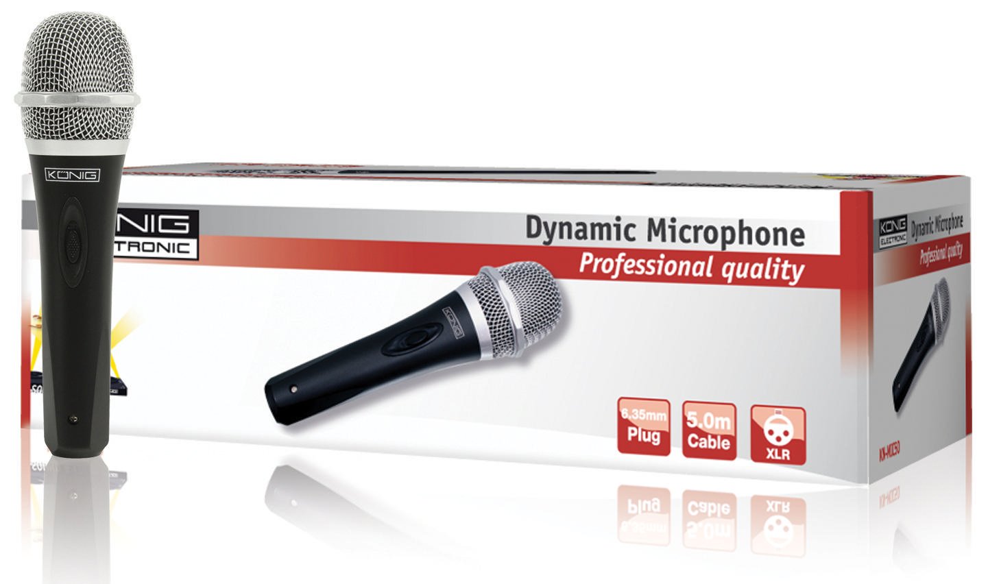 Konig Uni-Directional Dynamic Microphone - Metal Black