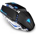 TENMOS T21 Bluetooth Mouse, 2.4G LED Dual Mode (Bluetooth 5.1+ USB) Bluetooth Wireless Mouse, Rechargeable Silent Computer Ga