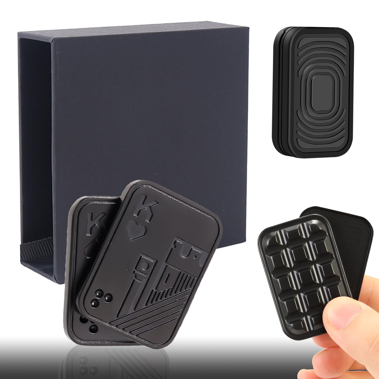 Sunny Power Fidget Slider,Metal Poker Push Card, Portable Stress Relief Toy for Adults, Fidget Toys for Anxiety ADHD Metal Sensory Toy, for Boyfriends Magnetic Slide Toy for Office Use