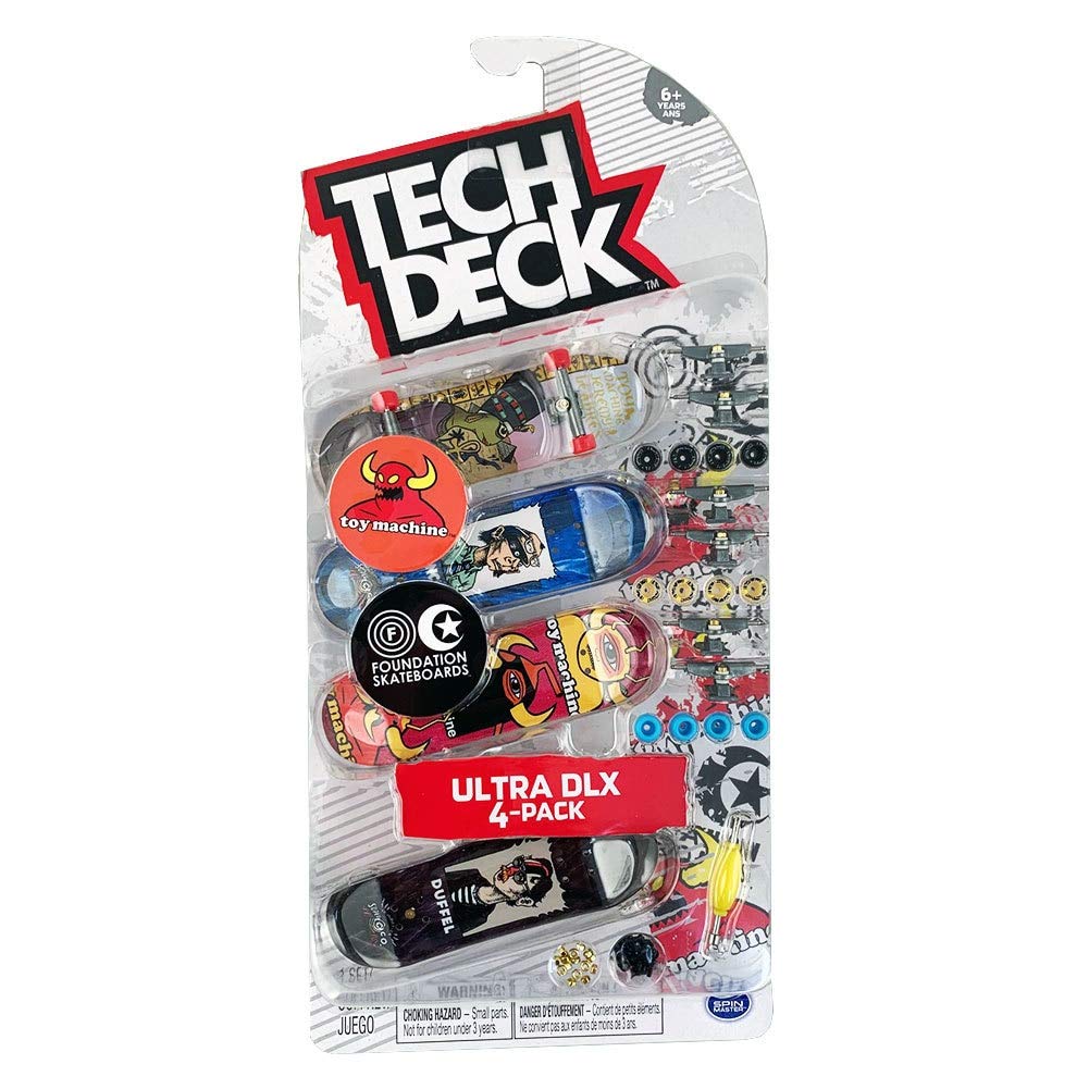 Tech-Deck Ultra DLX 4 Pack 96mm Fingerboards - 2019 Edition (Toy Machine Foundation)