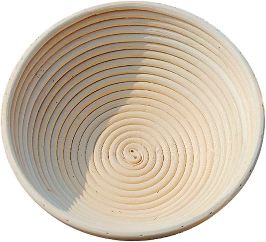 JEELINBORE Small Bread Proofing Proving Basket, Rattan Banneton Brotform for Dough Proofing (Round Basket, 22 * 8cm)