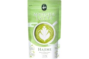 BJDesign Matcha Latte Powder “HAJIME” Sweetened Matcha Green Tea Powder - Authentic Japanese Origin - Non MSG, Non GMO, Vegan, Gluten Free (5.3 Ounce)