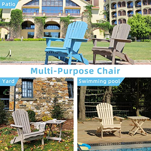 Wood Folding Adirondack Chair, Canadian Cedar Outdoor Patio Lounger