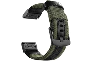 YOOSIDE Fenix 5/Fenix 6 Watch Band, 22mm Quick Easy Fit Nylon Durable Wristband Strap for Garmin Fenix 5/5 Plus,Fenix 6,Instinct,Quatix 5, MARQ,Forerunner 935/945,Fit Wrist 6.3-8.66inch (Green)