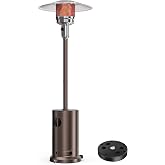 OLIXIS 48,000 BTU Patio Heater Outdoor Propane Heater with Sandbox Wheels | Portable Gas Heaters, Round Table Design for Deck Porch Backyard Garden