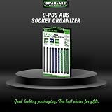 SWANLAKE GARDEN TOOLS 9-Piece Socket Organizer Set 1/4 3/8 1/2 Inch Rotatable view 8