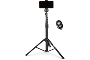 鶹 Basics Extendable Tripod up to 64-inch long (162 cm) for iPhone Smartphones, Selfie Stick Mode and Phone Tripod Mode, 