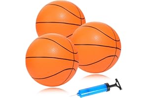 INTOWIND Mini Basketballs 3 Pack - 7inch Small Basketball Size 3 Set with Pump Needle - Ideal for Mini Hoop, Outdoor & Indoor Play - Kids Basketball Party Favors