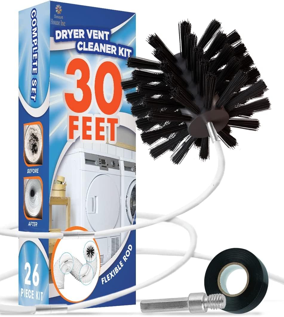 Photo 1 of 30-Feet Dryer Vent Cleaner Kit - Innovative Lint Remover Reusable Strong Nylon| Flexible Lint Brush with Drill Attachment for Faster Cleaning 30 Feet Long