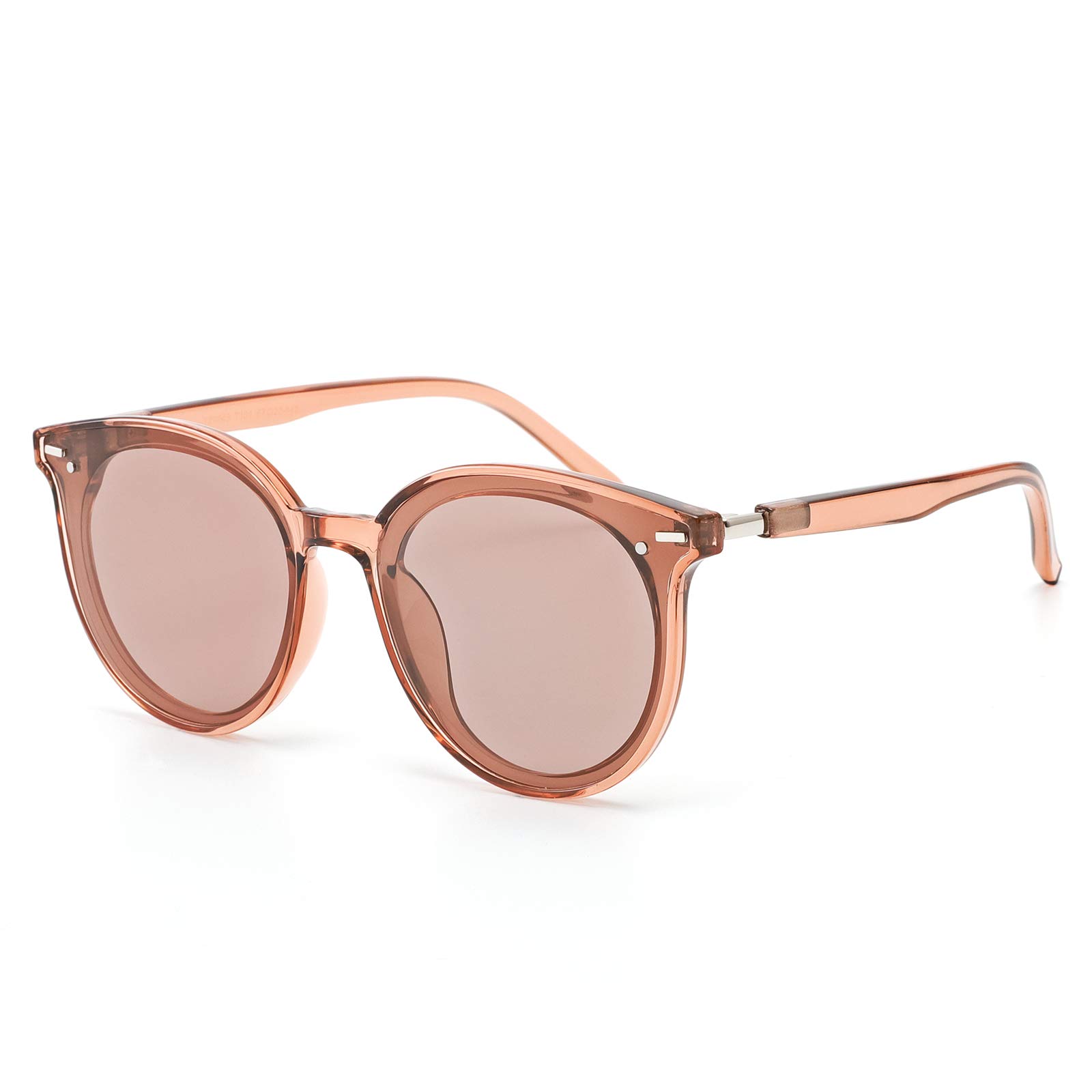 Cyxus Ladies Sunglasses Retro Polarized Sunglasses for Women UV400 Protection Oversized Eyeglasses (Brown-1)