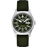 SEIKO SRPH29 Watch for Men - 5 Sports - Automatic with Manual Winding Movement, Green Dial, Stainless Steel Case, Green Nylon