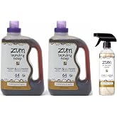 Zum by Indigo Wild Laundry &amp; Home Cleaning Bundle &ndash; Frankincense &amp; Myrrh &ndash; Plant-Based Liquid Laundry Soap (64 fl oz, 2 Pack) + Natural All-Purpose Surface Cleaner (16 fl oz)