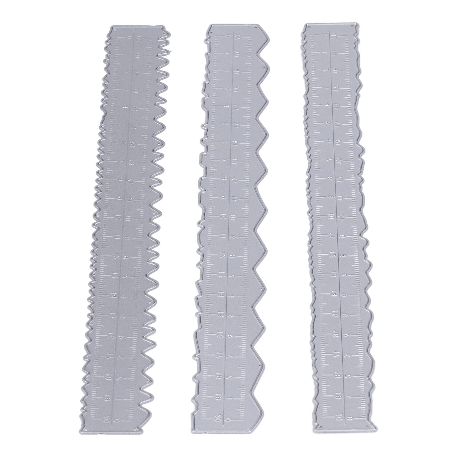 3Pcs/set Die Cut Frames, Irregular Edges Ruler Design with Measurements Embossing Cutting Dies for Card Making Scrapbooking Background Decors Craft Die Cuts
