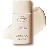 Cay Skin Mo'Bay Mineral Sunscreen Drops SPF 30 – Broad Spectrum Face Sunscreen & Makeup Primer w/Sea Moss – Lightweight, Moisturizing Reef Safe Lotion with Natural Finish for All Skin Types – 1.7 oz.