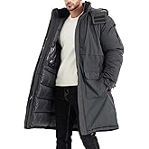 Rejork Men's Extra Long Parka Winter Coats Hooded Puffer Jacket Heavy Warm Water-resistant Outerwear Cold Weather
