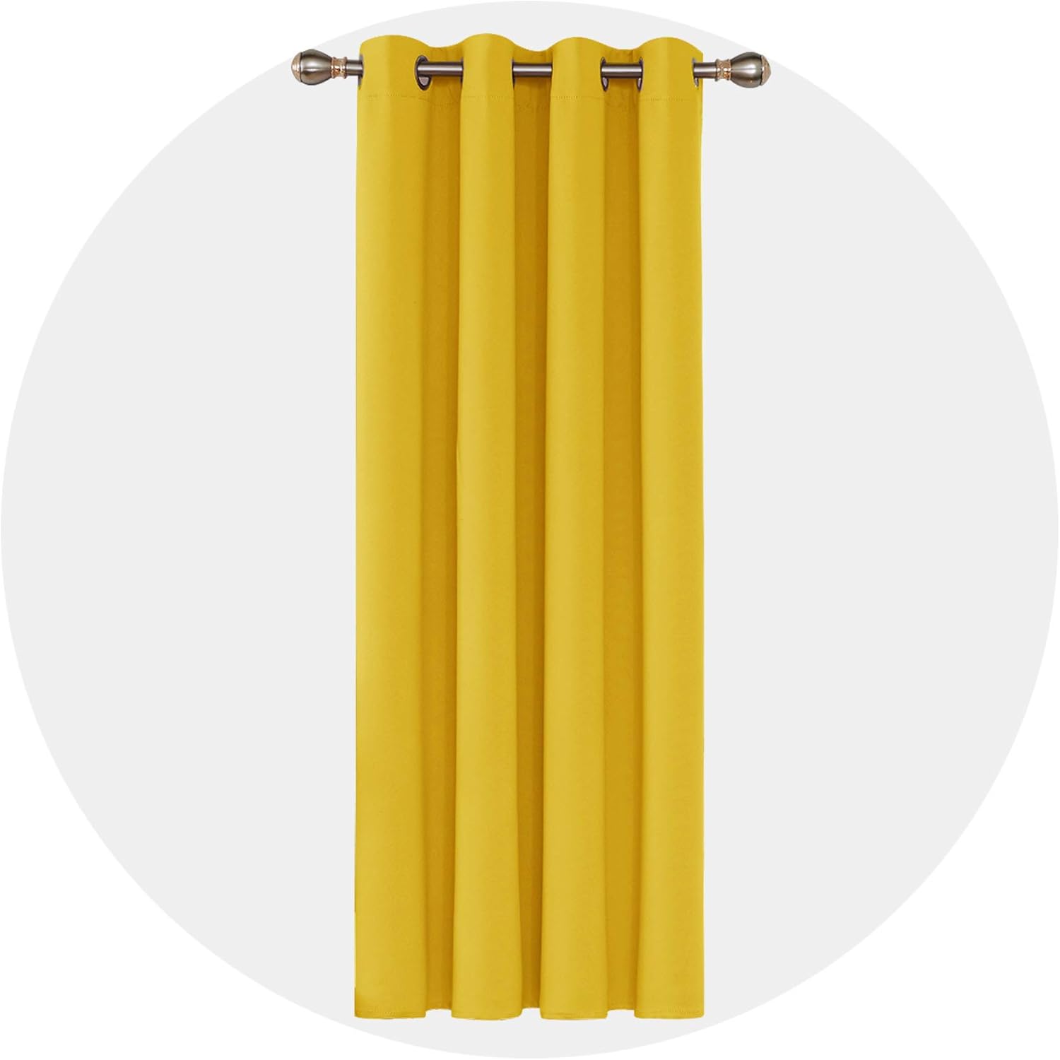 Deconovo Super Soft Solid Room Darkening Curtain Thermal Insulated Blackout Curtain Eyelet Curtain for Kids Bedroom 52"x 95" Mellow Yellow 1 PANEL