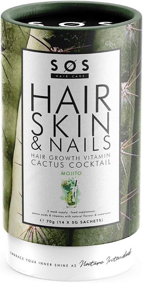 SOS Hair Care - Hair Growth Vitamin Drink – 2 Week Plan; 14 Mojito Flavour Sachets
