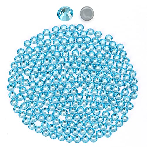 Novani Hotfix Rhinestones, Aquamarine Flatback