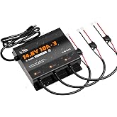 LiTime 3 Bank 12V 10A LiFePO4 Battery Charger, Waterproof, 14.6V Output | IP65, For Lithium &amp; Lead Acid Battery, 0V Activation, LED Indicator, AC-DC Charging, for Boat, Trolling Motor, Marine, Kayak