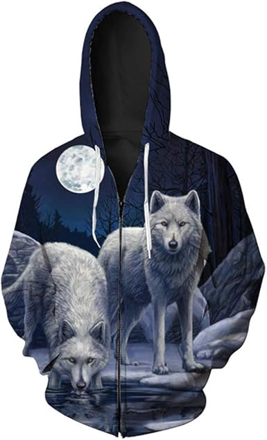 wolf zipper hoodie