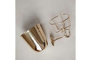 MEDPHZP Opal Wall Vessel, Wall Mounted Brass Container Vase, Multi-Function Hanging Organizer for Home, Artificial Plants, Outdoor, Mail Organize, Spring Summer Decoration Gold