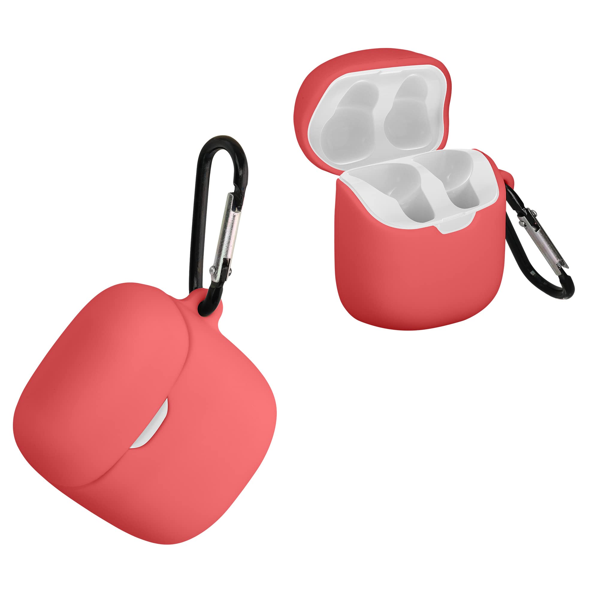 kwmobile Case Compatible with JBL Tune 220TWS / 225TWS Case - Silicone Cover Holder for Earbuds - Dark Red