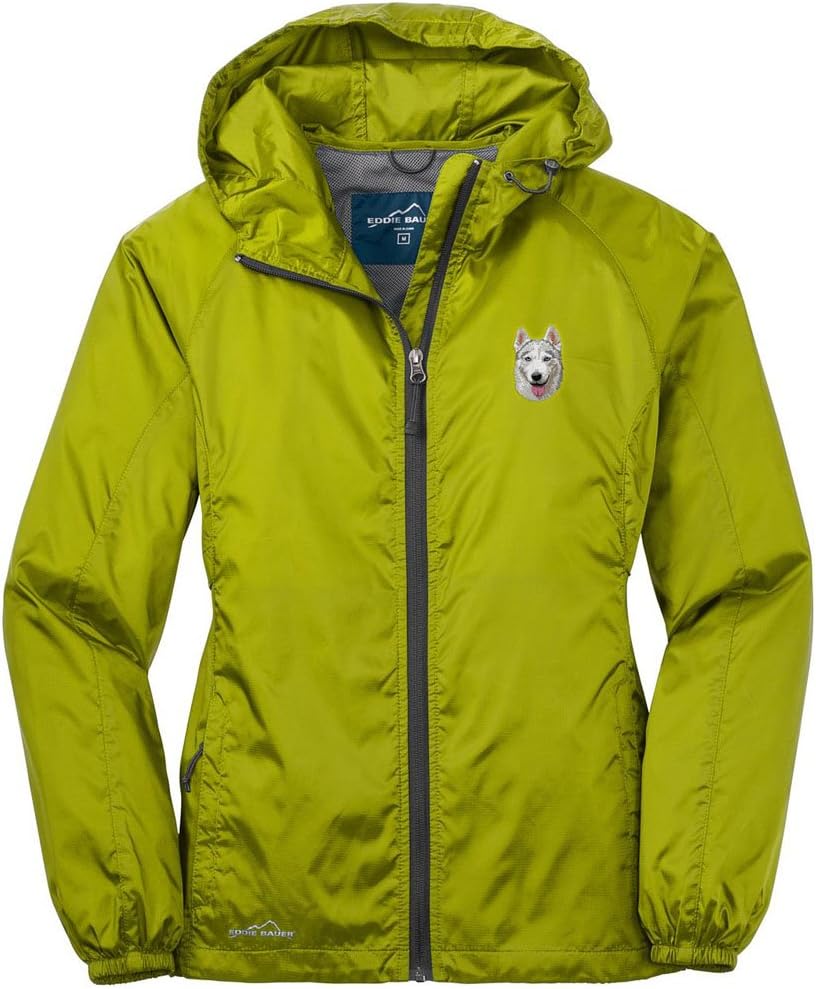 Cherrybrook Pear Dog Breed Embroidered Eddie Bauer Ladies Packable Wind Jacket (All Breeds)