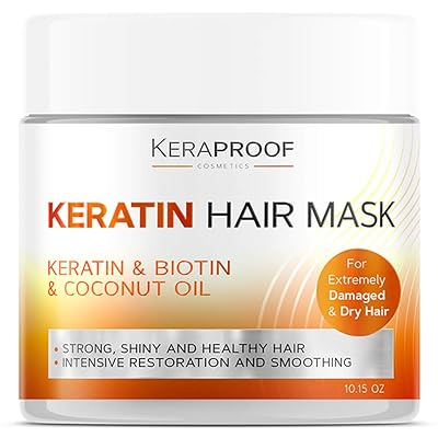 Buy Keratin Biotin Hair Mask Best Deep Conditioner Treatment For Dry Damaged Color Treated Curly Hair D Panthenol Coconut Oil Vitamin Hair Complex Natural Hair Repair