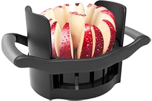 OOKUU Apple Slicer Corer, [Large Size] 16-Blade Heavy Duty Apple Cutter with Base, [Upgraded] Cut Apples All The Way Through, Stainless Steel Ultra-Sharp Blade, Fruits & Vegetables Divider, Wedger