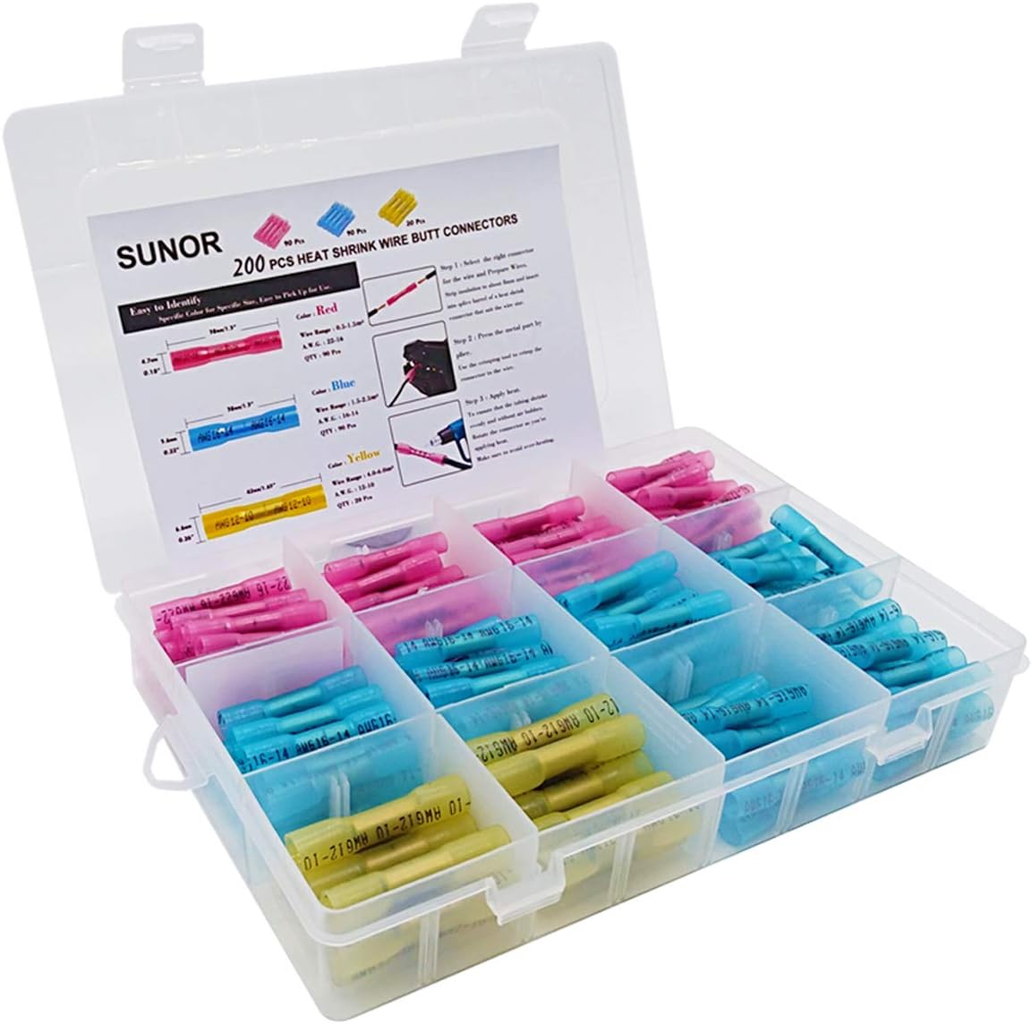 Tilly Notes: YT 200PCS AWG 22-10 Solder Sleeve Heat Shrink Butt Splice